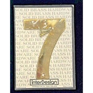 Vtg InterDesign 0, 7, 1, 6 or 9 Solid Brass Residential House Brass Number 4"